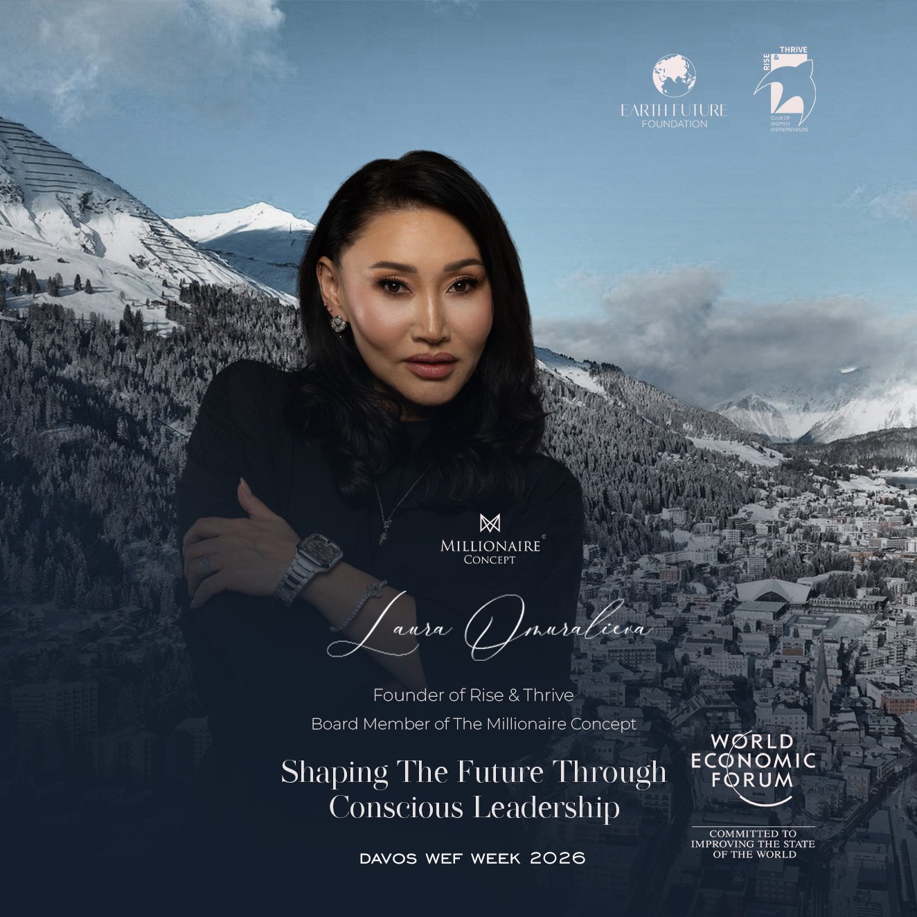 Laura Omuralieva Represents Millionaire Concept as Regional Director at the Davos Forum